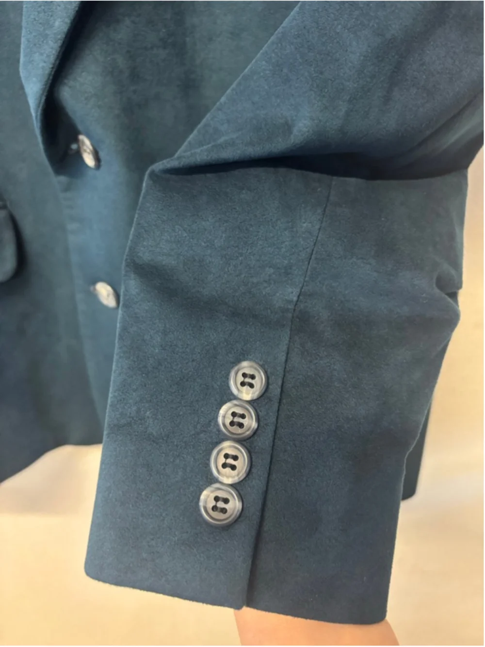 Vintage Laughton Hunter Navy Suede Sport Coat custom, measurements below